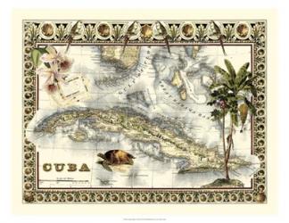 Tropical Map of Cuba | Obraz na stenu