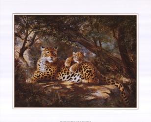 Leopard with Cub | Obraz na stenu