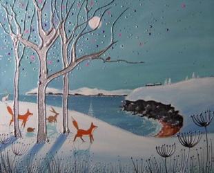 Winter Foxes | Obraz na stenu