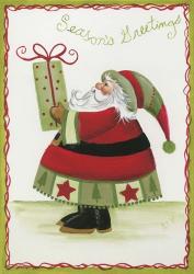 Seasons Greetings Santa & Present | Obraz na stenu