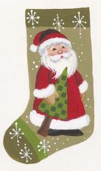Santa With Tree Stocking | Obraz na stenu
