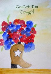 Get 'Em Cowgirl card | Obraz na stenu