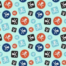 Pirate Badge Pattern Blue | Obraz na stenu