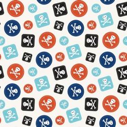 Pirate Badge Pattern Cream | Obraz na stenu