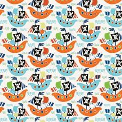 Pirate Ship Pattern Cream | Obraz na stenu