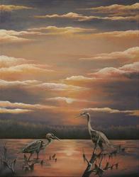 Egrets at Days End | Obraz na stenu