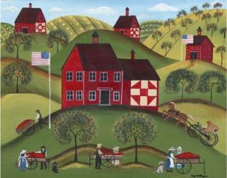 Primitive Americana Red Apple Barn | Obraz na stenu