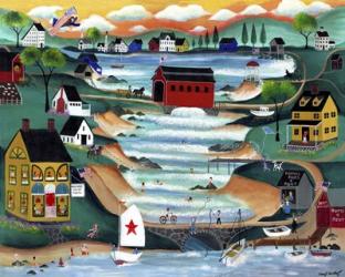 Folk Art Angel Over Falls Village | Obraz na stenu