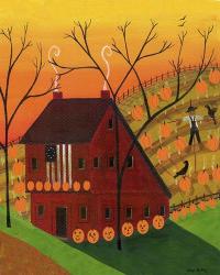 Sunset Pumpkin Saltbox | Obraz na stenu