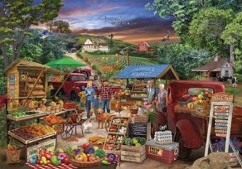 Red Trucks Farm Market | Obraz na stenu