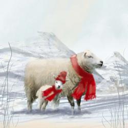 Sheep Red Scarf | Obraz na stenu