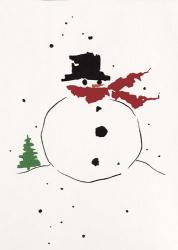 Snowman with Red Scarf | Obraz na stenu