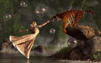 Surreal Tiger Bubble Water Dancer | Obraz na stenu