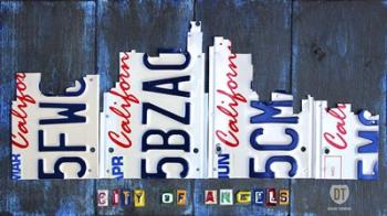 Los Angeles Skyline License Plate Art | Obraz na stenu
