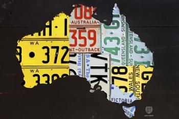 Australia License Plate Map | Obraz na stenu