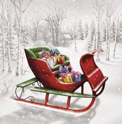 The Christmas Sleigh In The Wood | Obraz na stenu