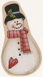 Red Scarf Snowman With Black Hat | Obraz na stenu