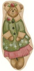 Green Coat Girl Bear | Obraz na stenu