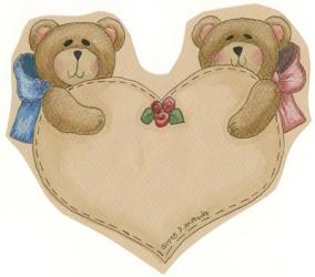 Twin Bears With Heart | Obraz na stenu