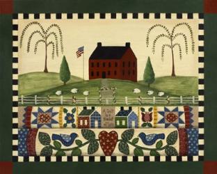 Red House With Quilts | Obraz na stenu