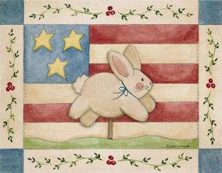 Bunny With Flag Background | Obraz na stenu