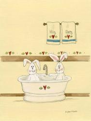 His & Her Bunnies In Tub | Obraz na stenu