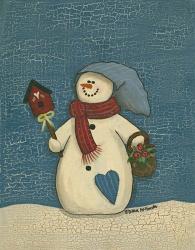 Snowman With Crackle Background | Obraz na stenu