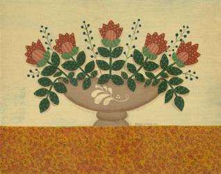 Orange Flowers With Gold  Orange Tablecloth | Obraz na stenu