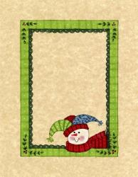 Bright Snowman With Green Border | Obraz na stenu