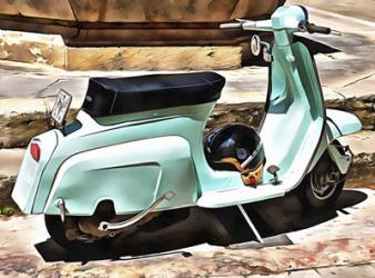 The Blue Lambretta | Obraz na stenu