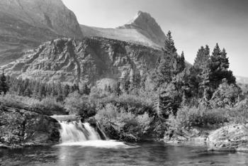 Mountains And Small Waterfall | Obraz na stenu