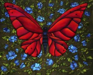 Red On Blue Butterfly | Obraz na stenu