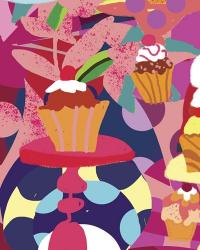 Cupcakes With Abstract Background | Obraz na stenu