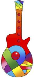 Pop Art Guitar Red Ball | Obraz na stenu