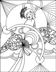 Circle Lady Lineart | Obraz na stenu