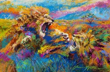 Pride Fight in the Savanna - African Lions | Obraz na stenu