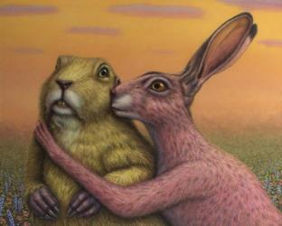 Prairie Dog and Rabbit Couple | Obraz na stenu
