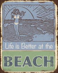 Lodge Sign - Life is Better at the Beach | Obraz na stenu