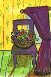 Purple Curtains and Chair | Obraz na stenu