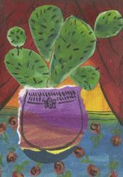 Prickly Pear in Purple Pot | Obraz na stenu