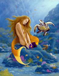 Mermaid and Turtle 2 | Obraz na stenu