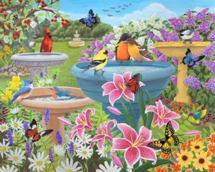 Bird Bath Haven | Obraz na stenu