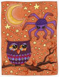 Halloween Owl And Spider | Obraz na stenu