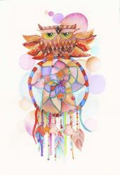 Watercolor Owl Dream Catcher | Obraz na stenu