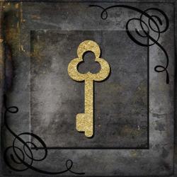 Grunge Gold Crown Key | Obraz na stenu