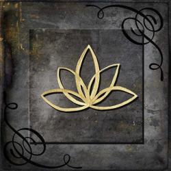Grunge Gold Crown Lotus | Obraz na stenu