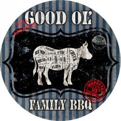 Good Ol' Family BBQ Round Cow | Obraz na stenu