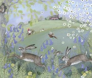 Hares and Bluebells | Obraz na stenu