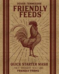 Friendly Feeds Rooster | Obraz na stenu