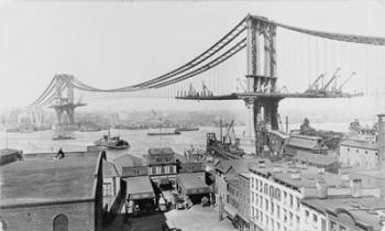 Manhattan Bridge Construction 1909 | Obraz na stenu